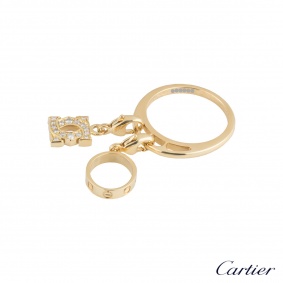 Cartier Yellow Gold Diamond Charm Ring 